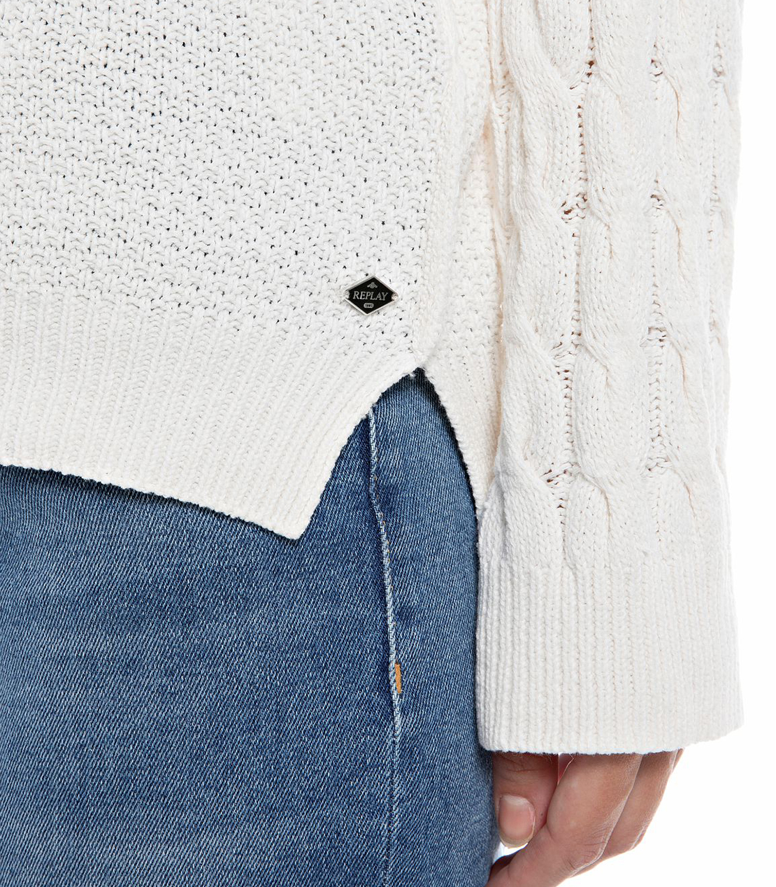 コットンプルオーバーニット 詳細画像 ホワイト 4